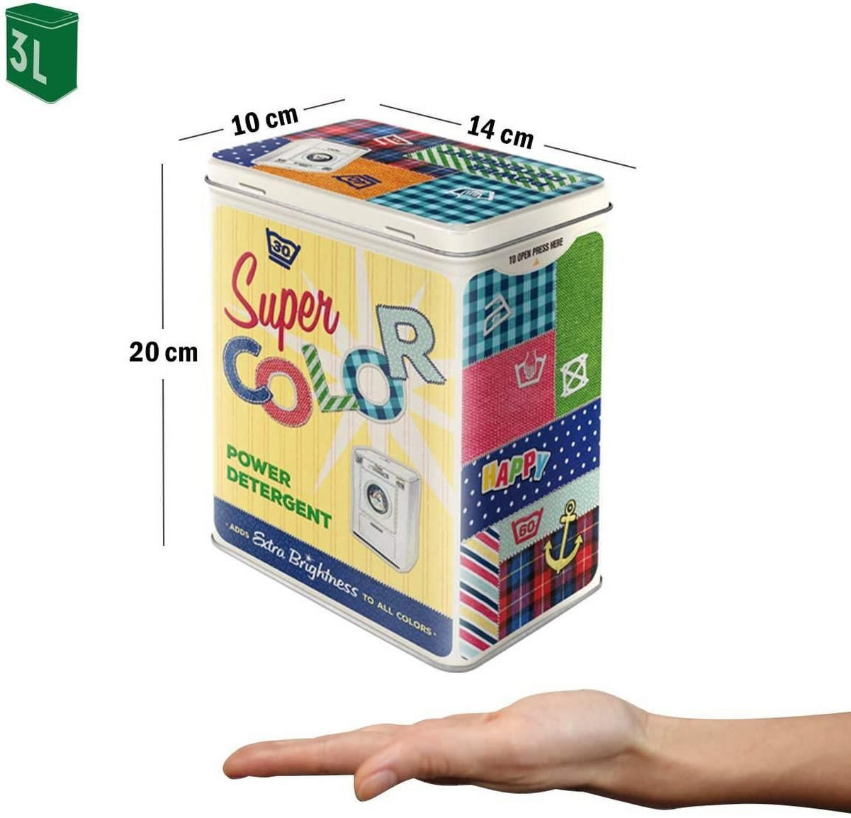 VORRATSDOSE L Home & Country Super Color Detergent - Multicolor, Metall (14/20/10cm) - Nostalgic-Art