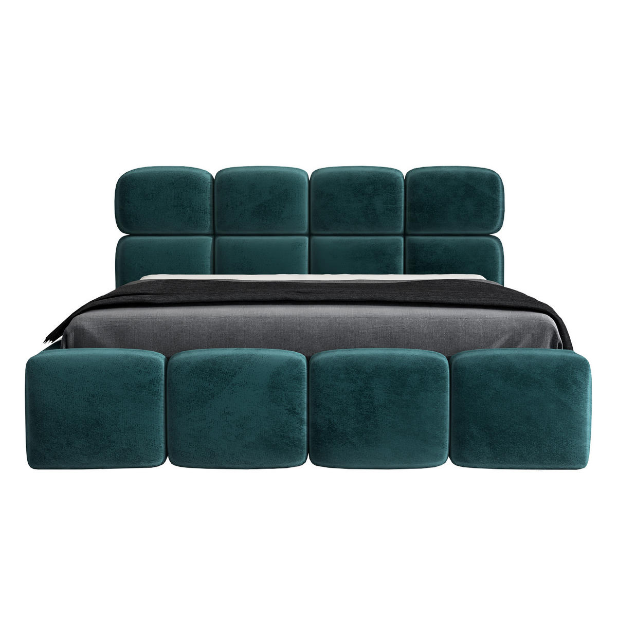 POLSTERBETT MONAKO 140x200 Mintgrün - Mintgrün, Textil (140/200cm) - A&J MöbelLand