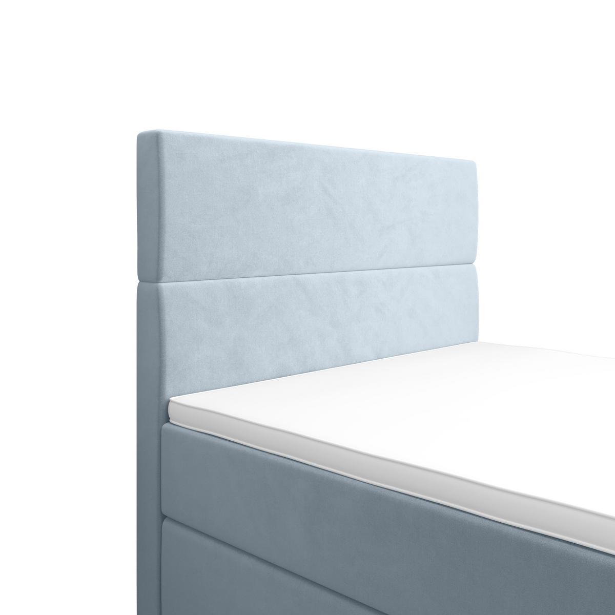 BOXBETT FLO PLUS 90x200 Itaka 13, mit Matratze H3, Bonell und Topper, Hellblau - Hellblau, Holz/Textil (90/200cm) - Bedante