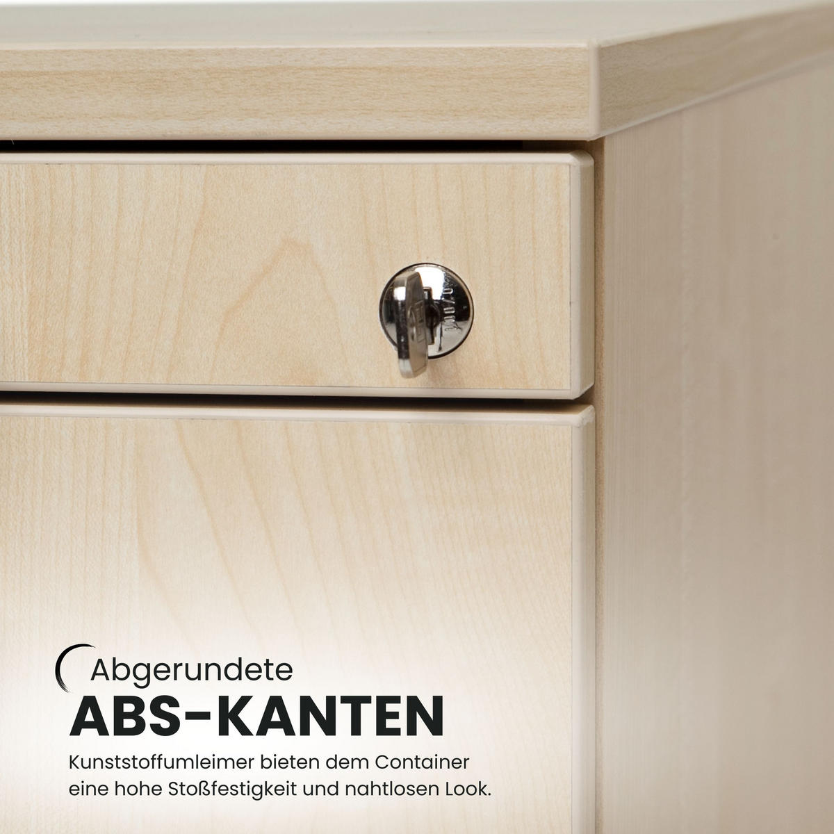 STANDCONTAINER - mit Hängeregistratur 80/42,8/72 cm in Ahornfarben Bogengriff (Metall) - Ahornfarben, Holzwerkstoff (42.8/72/80cm) - bümö