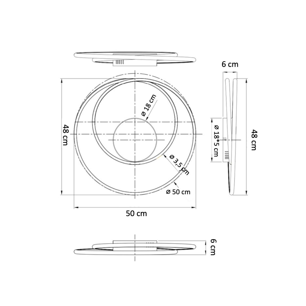 DECKENLEUCHTE Xandra, Silber/Chrom, 48cm - Chromfarben, Metall (48/50/48cm) - KOSILUM