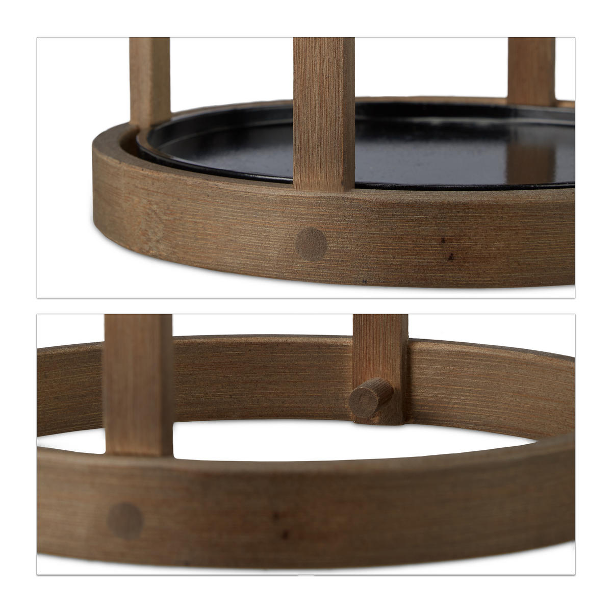 SCHIRMSTÄNDER - Braun, Holz/Metall (20.5/45/20.5cm) - Relaxdays