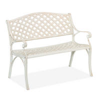 GARTENBANK - Weiß, Metall (103/83/64cm) - Relaxdays