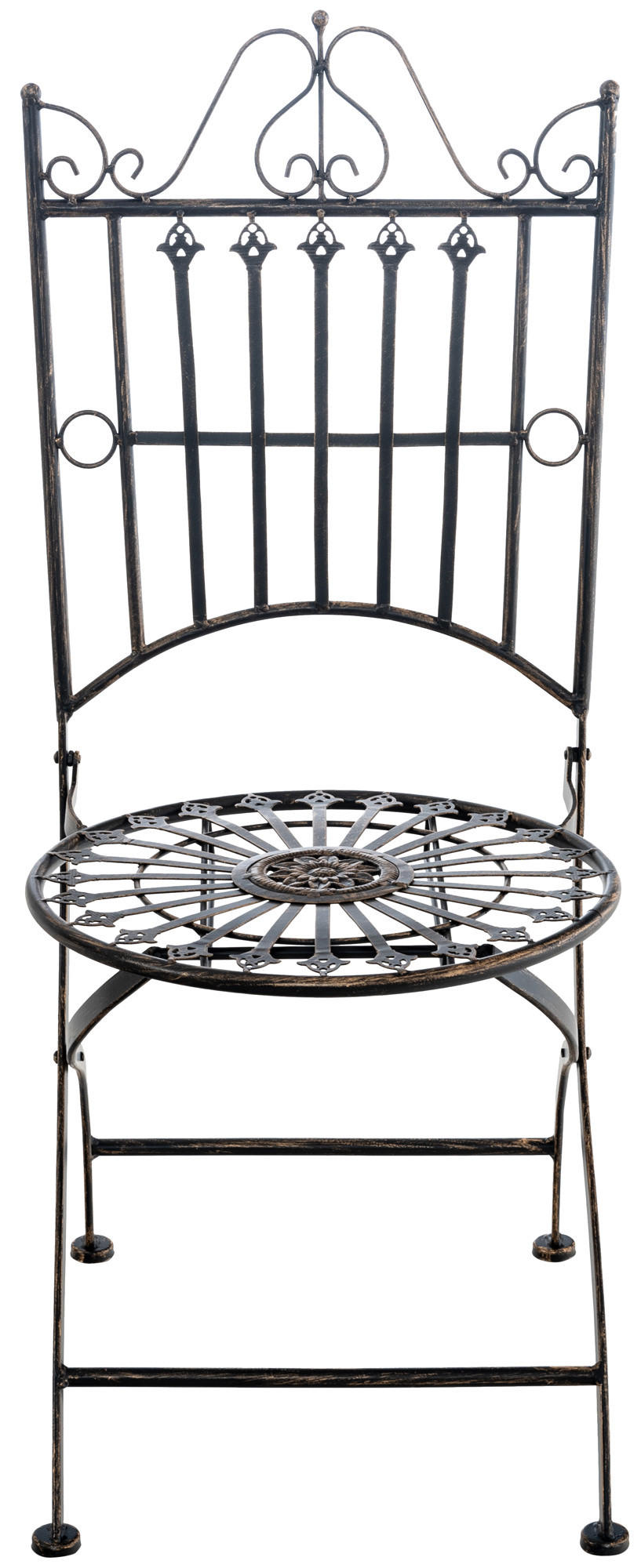 GARTENKLAPPSTUHL Metall bronze - Bronzefarben, Metall (39/94/53cm) - CLP