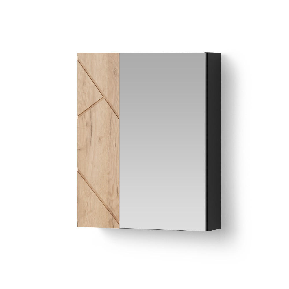 SPIEGELSCHRANK Ronco Anthrazit/Goldkraft Eiche 60 x 75 cm - Honigeiche/Anthrazit, Holzwerkstoff (60/75/17.2cm) - Livinity®