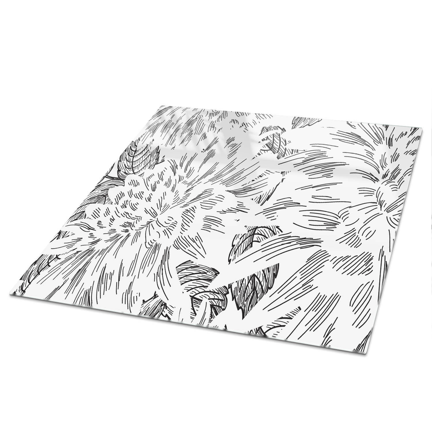 TISCHPLATTE 50x50 cm – Blumenmuster - Multicolor, Glas (0.4/50/50cm) - Wallfluent