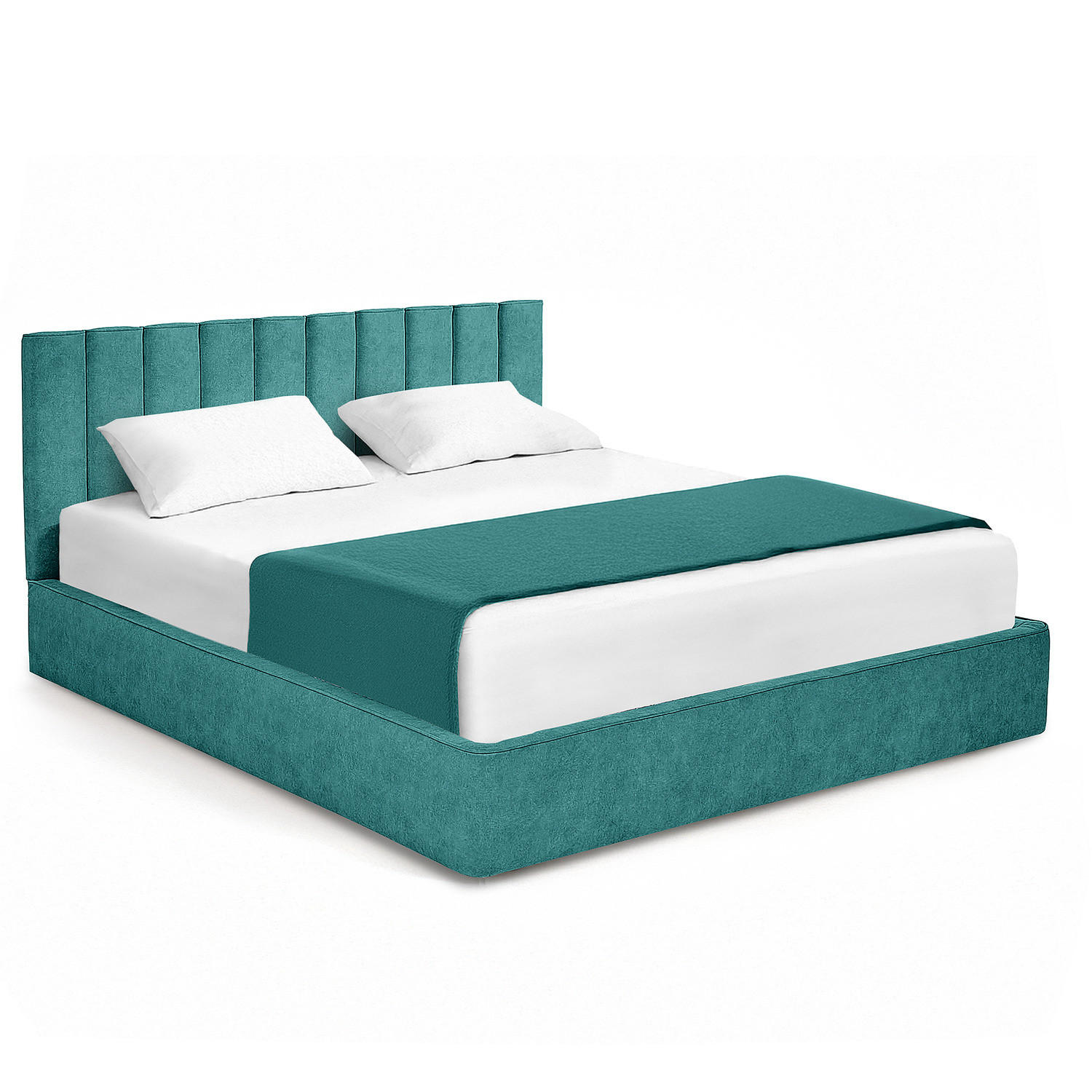 POLSTERBETT - Petrol, Textil (180/200cm) - home24