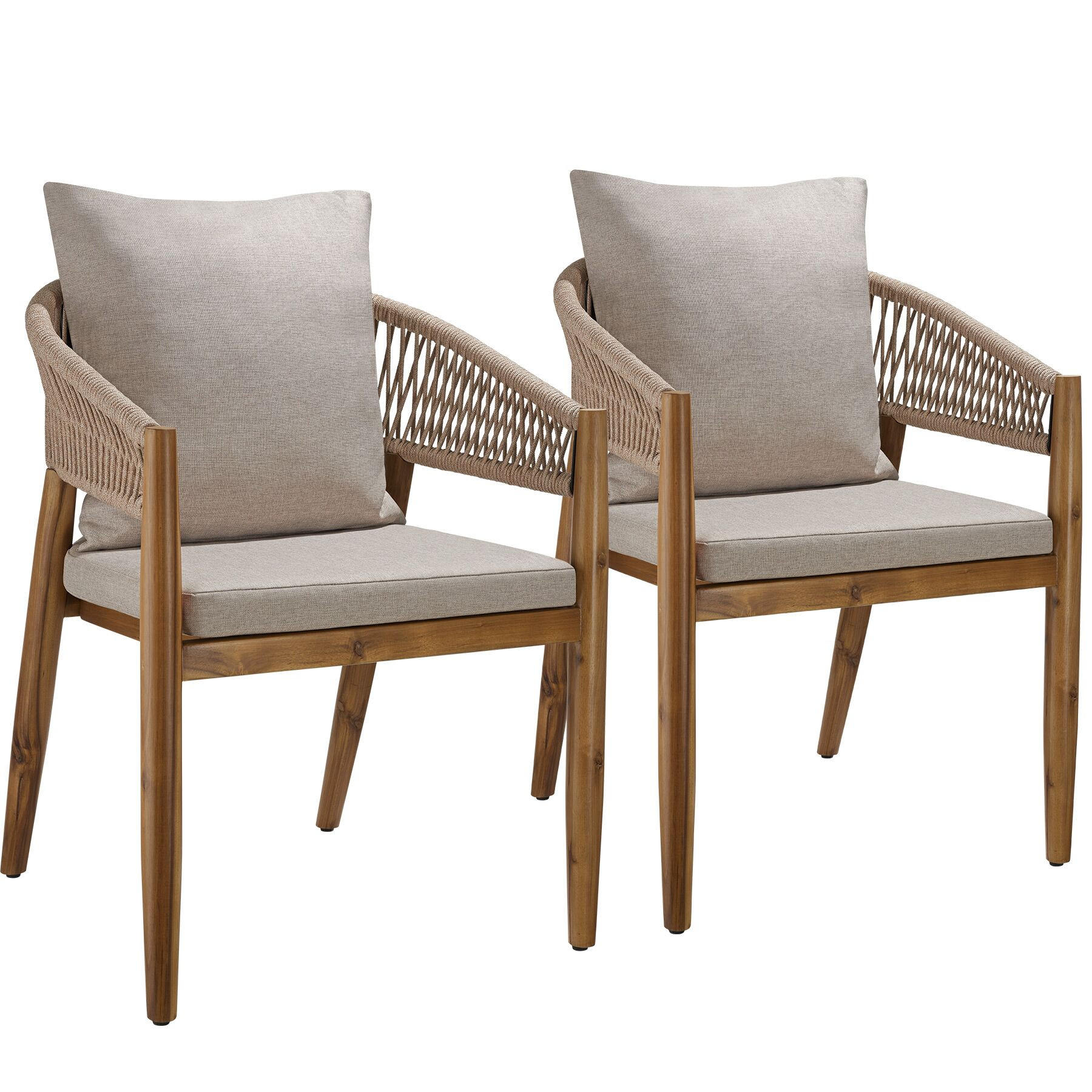 tectake Gartenstuhl Sand 59x76.5x58 cm