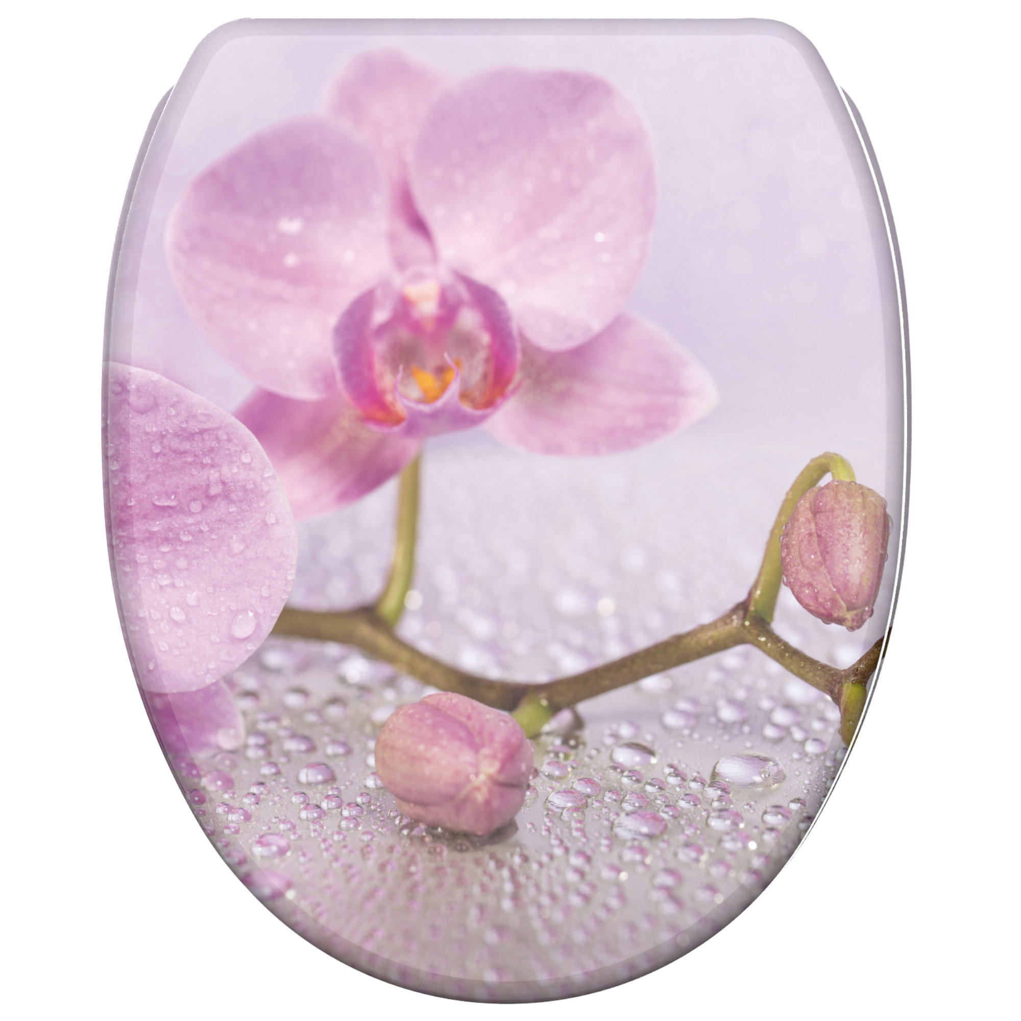 WC-SITZ mit Absenkautomatik & Top Fix Blooming - Pink, Holzwerkstoff (37.7/5.5/48cm) - Sanilo