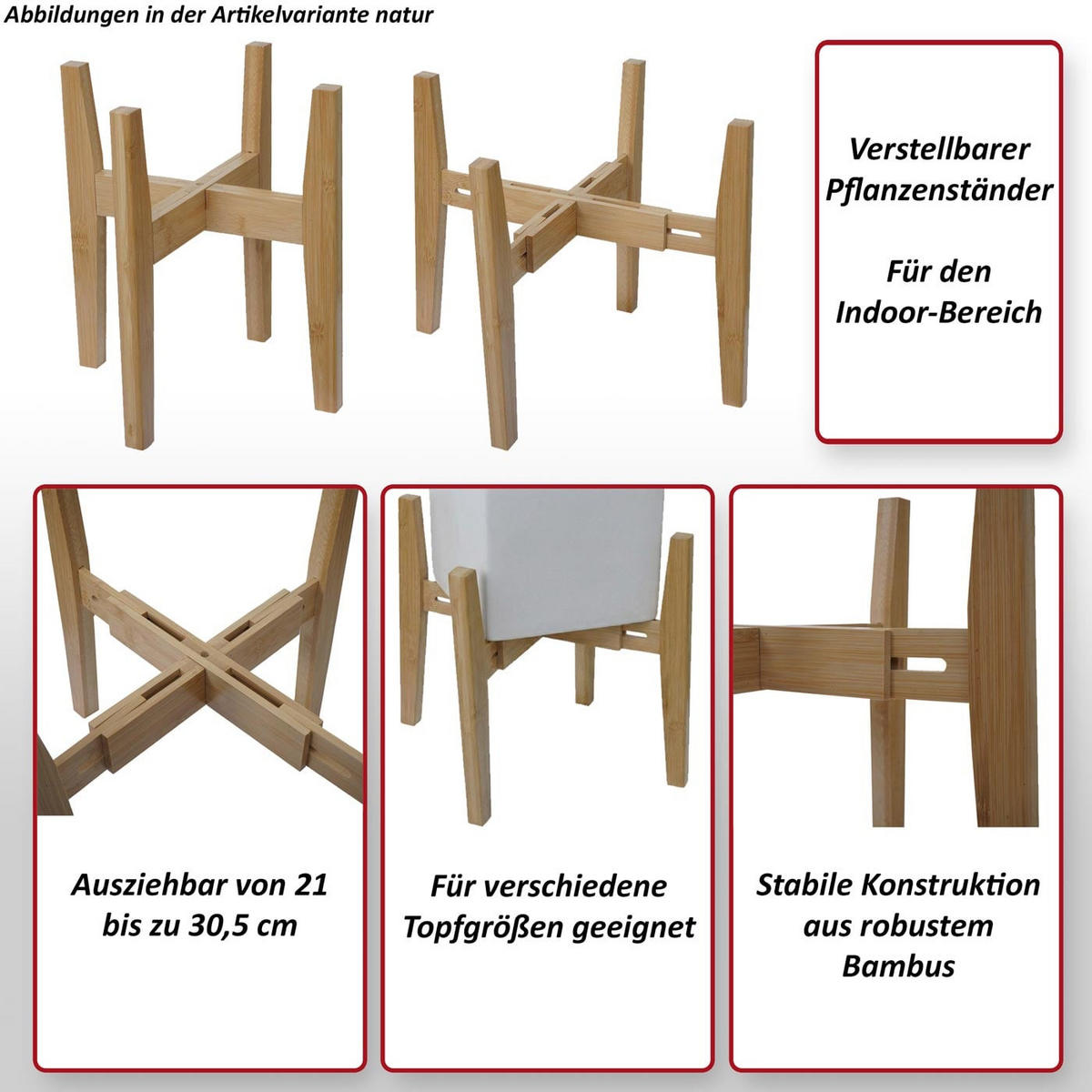 PFLANZENSTÄNDER Beige - Beige, Holz (37/37/30cm) - MCW