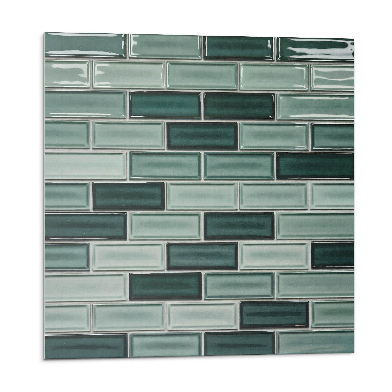 WANDPANEEL 20 Stück 20x20 cm selbstklebend Brivido - Grün, Kunststoff (20/1.6/20cm) - Wallfluent