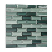 WANDPANEEL 20 Stück 20x20 cm selbstklebend Brivido - Grün, Kunststoff (20/1.6/20cm) - Wallfluent