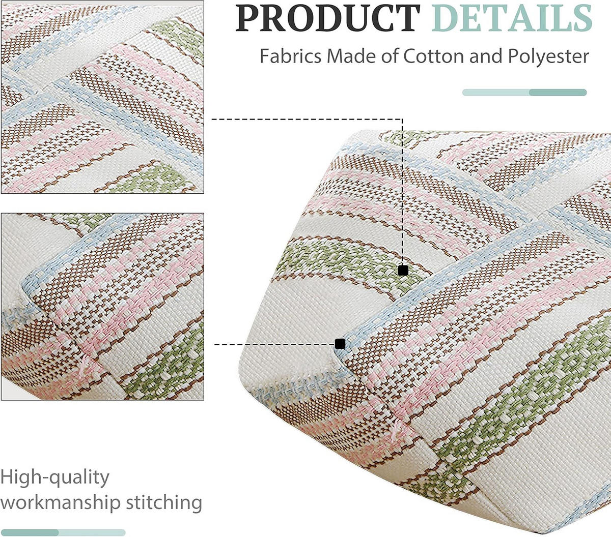 BODENKISSEN-BEZUG Bunte Linien - Multicolor, Textil (53/53/20cm) - Vercart