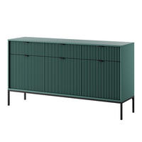 SIDEBOARD STELLARE 154/83/39 cm mit 3 Schubladen 3 Türen Hellgrün - Schwarz/Hellgrün, Holzwerkstoff (154/83/39cm) - MASSENO