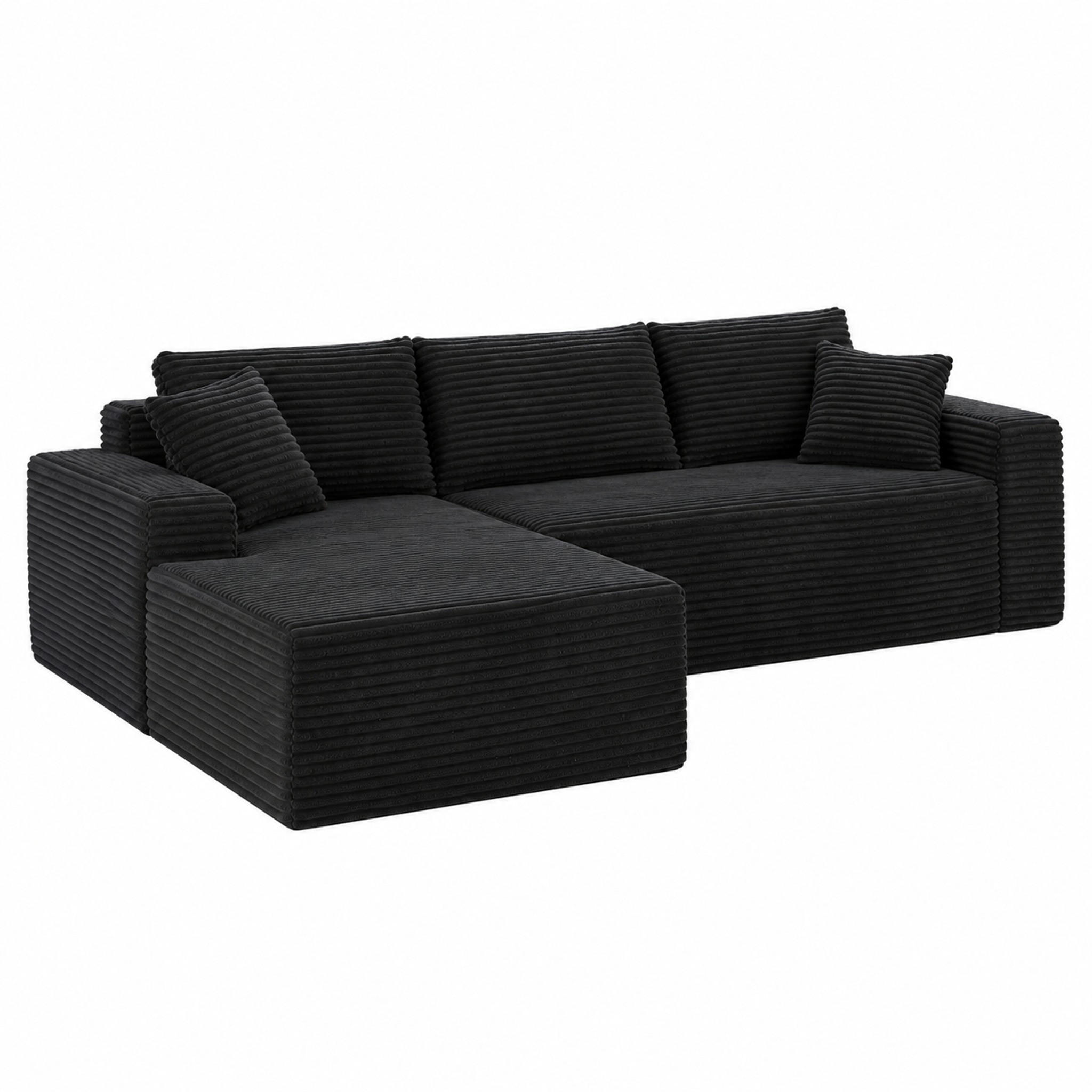SOFA modular 2-teilig Schwarz - Schwarz, Textil (163/252.5cm) - Meubliv