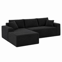 SOFA modular 2-teilig Schwarz - Schwarz, Textil (163/252.5cm) - Meubliv