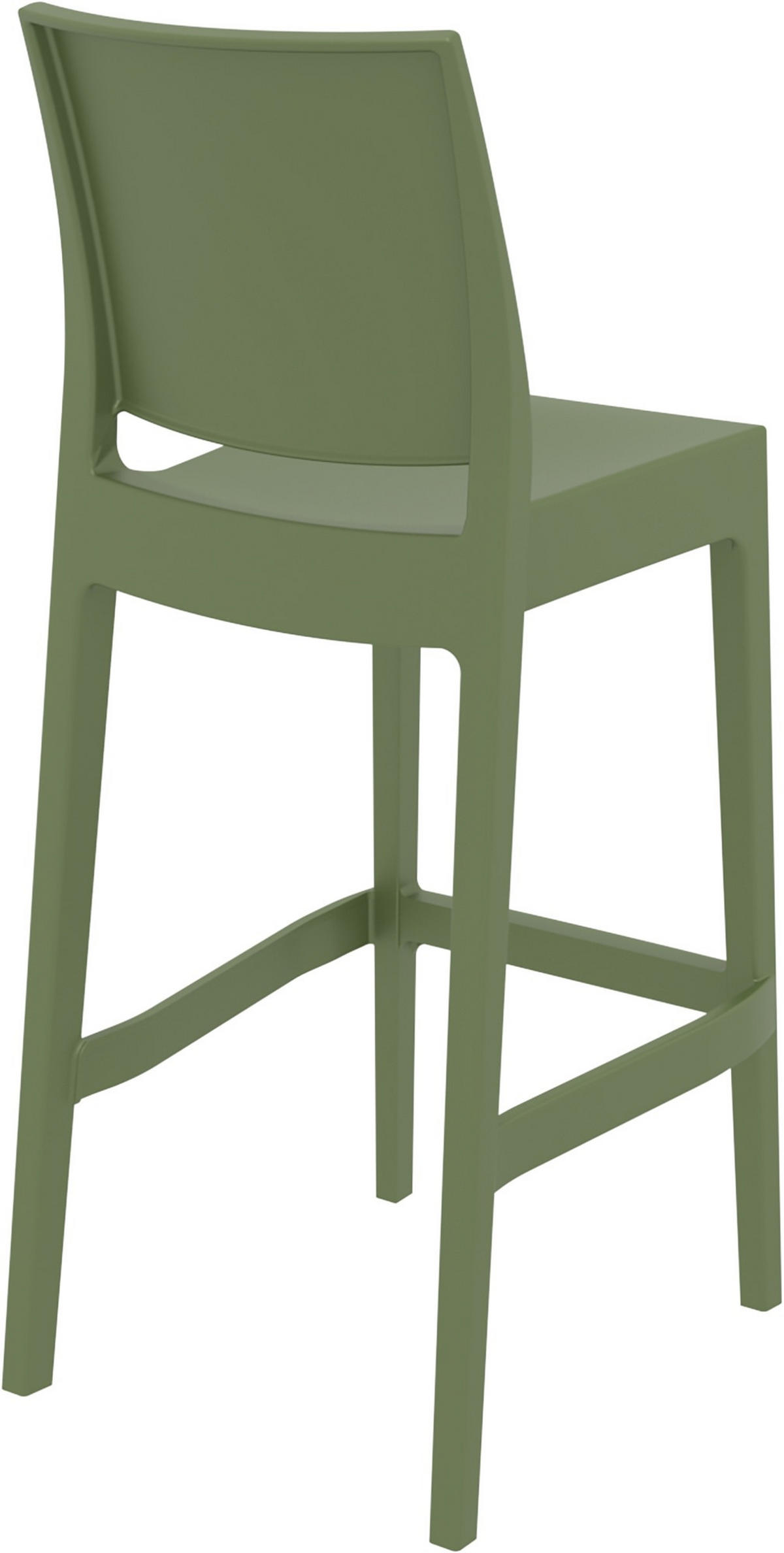 BARHOCKER 2er Set Kunststoff oliv - Olivgrün, Kunststoff (45/105/51cm) - CLP