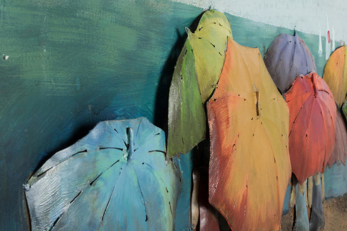 METALLBILD Bunt 144/44 cm - Multicolor, Metall (6/44cm) - KUNSTLOFT