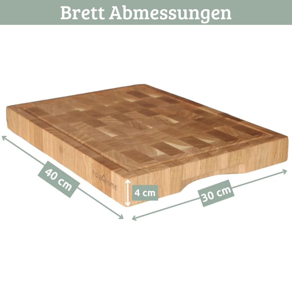 SCHNEIDEBRETT Holz groß EYGO klingenschonend 40x30x2,5 cm - Braun, Holz (40/30cm) - DELUKE