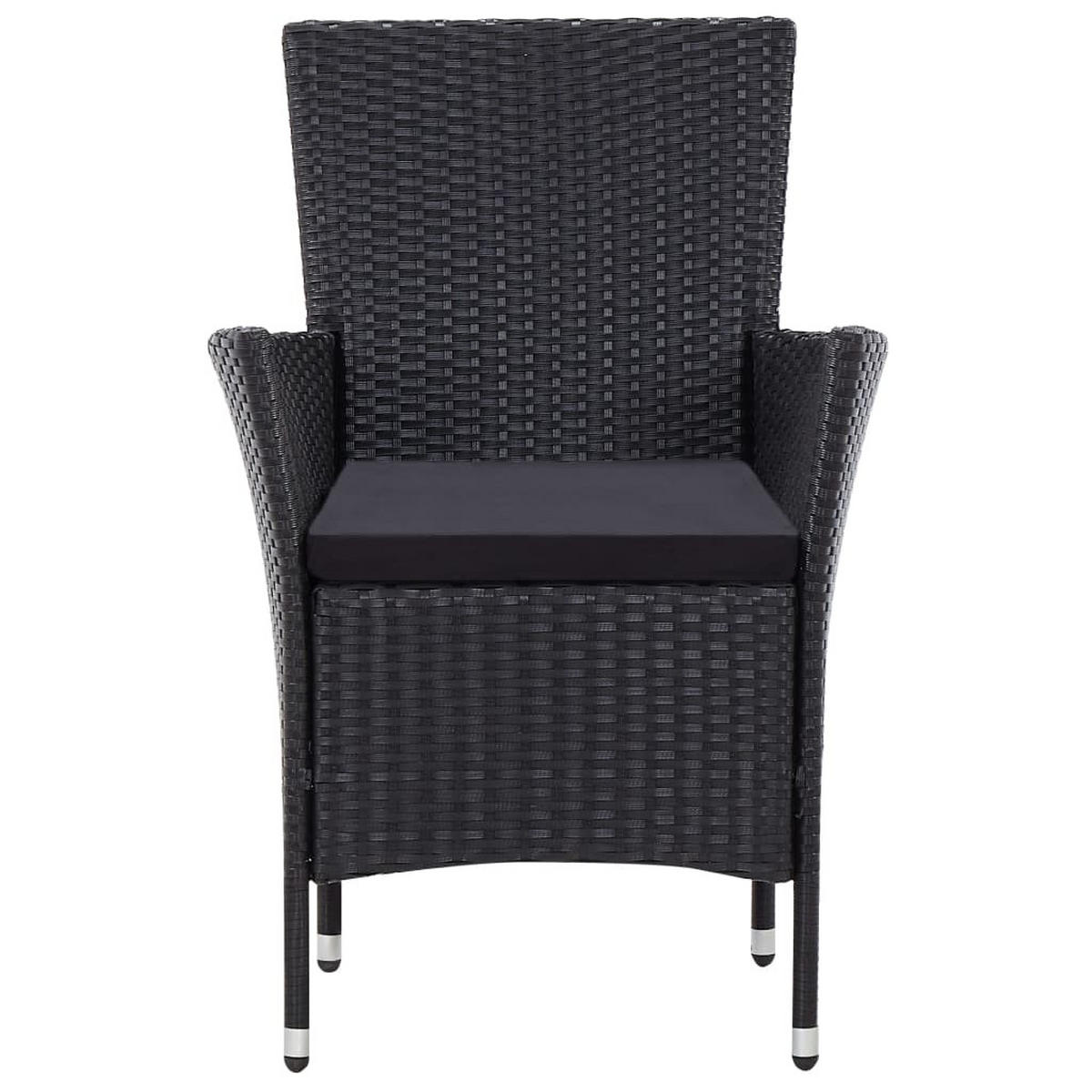 GARTEN-ESSGRUPPE 9-teilig Poly Rattan Schwarz - Schwarz, Kunststoff - vidaXL