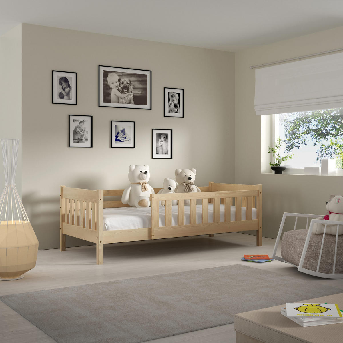 KINDERBETT ELSA 80x190 cm Kieferfarben - Kieferfarben, Holz (80/190cm) - MASSENO