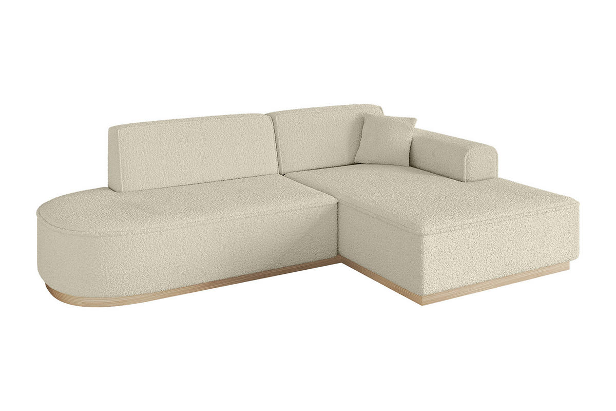 ECKSOFA Ottomane Rechts IREA-L1 - 232x165x80 cm Beige - Creme, Holzwerkstoff/Textil (232/165cm) - ALTDECOR