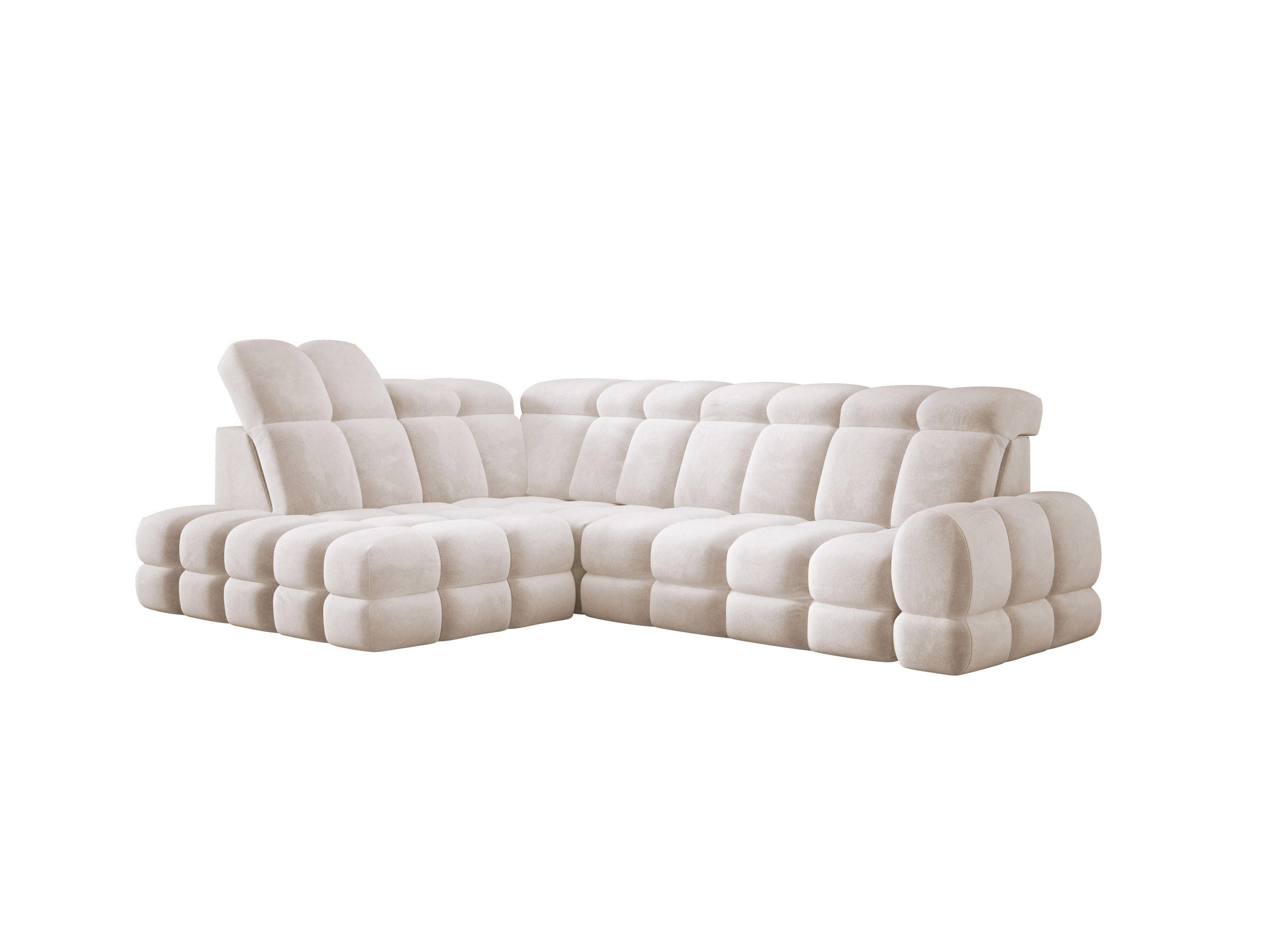 ECKSOFA TOLLO Salvador-stoff L-form 302x217x105 cm creme - Creme, Holz/Textil (302/217cm) - DomoHome