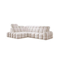 ECKSOFA TOLLO Salvador-stoff L-form 302x217x105 cm creme - Creme, Holz/Textil (302/217cm) - DomoHome