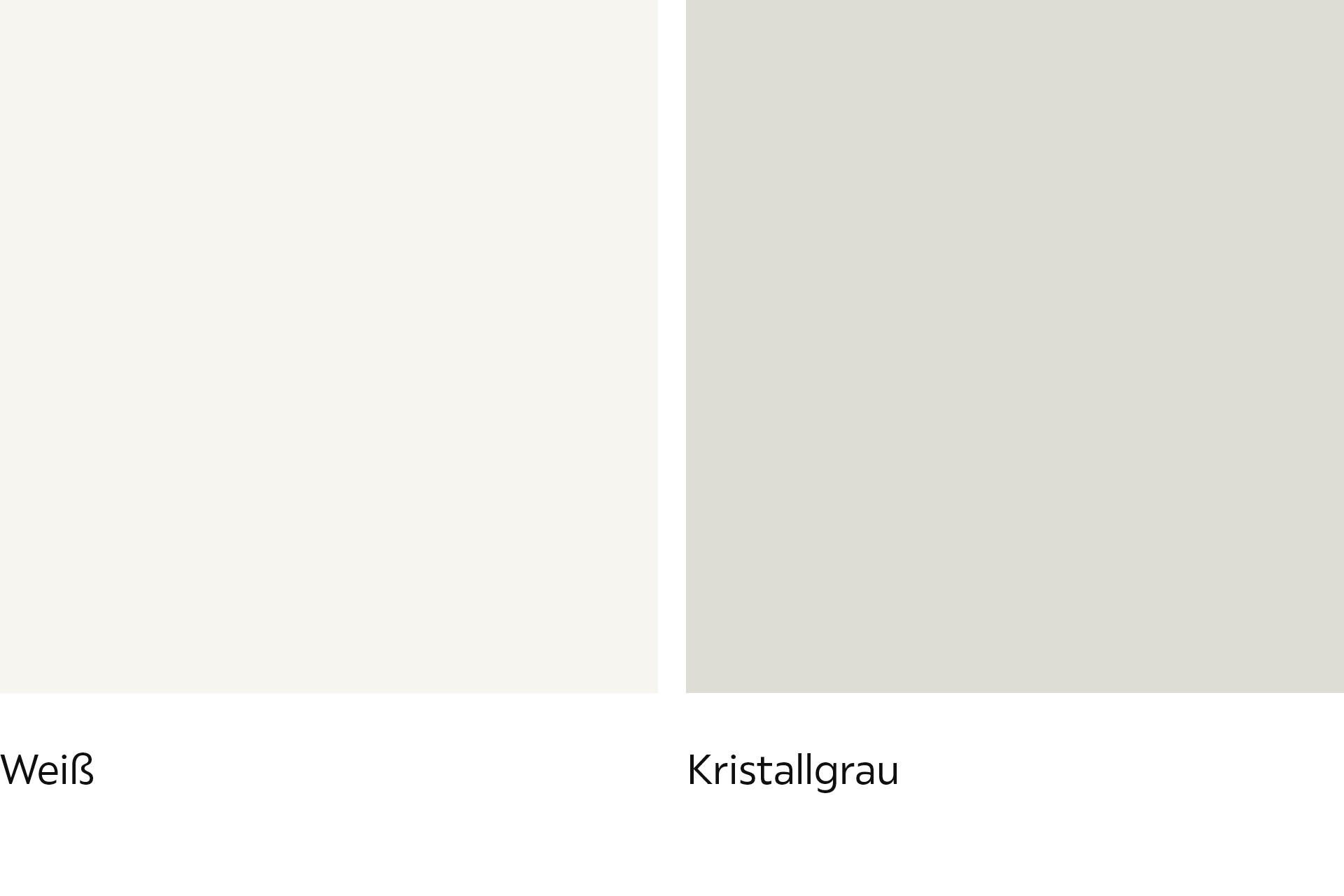 Weiß und Kristallgrau