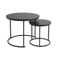COUCHTISCH 2er-Set rund Schwarz - Schwarz, Metall (60/60/50cm) - SCENA LIVING