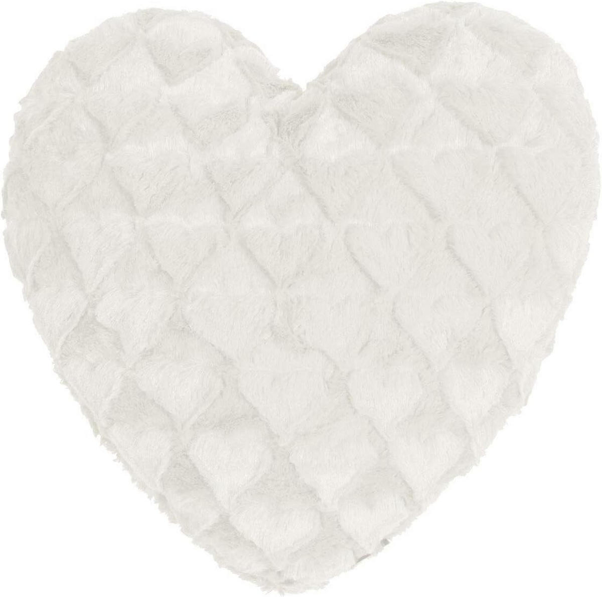 PLÜSCHKISSEN Herzform Fluffy hearts Herz - Weiß, Textil (40cm) - Magma Heimtexx