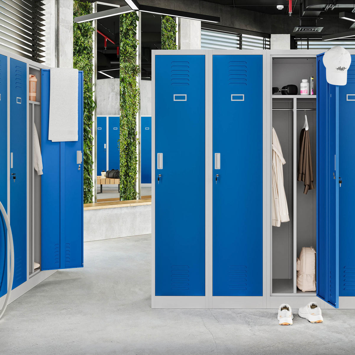 UMKLEIDESCHRANK KACPER - Blau/Grau, Metall (80/180/50cm) - Jan Nowak