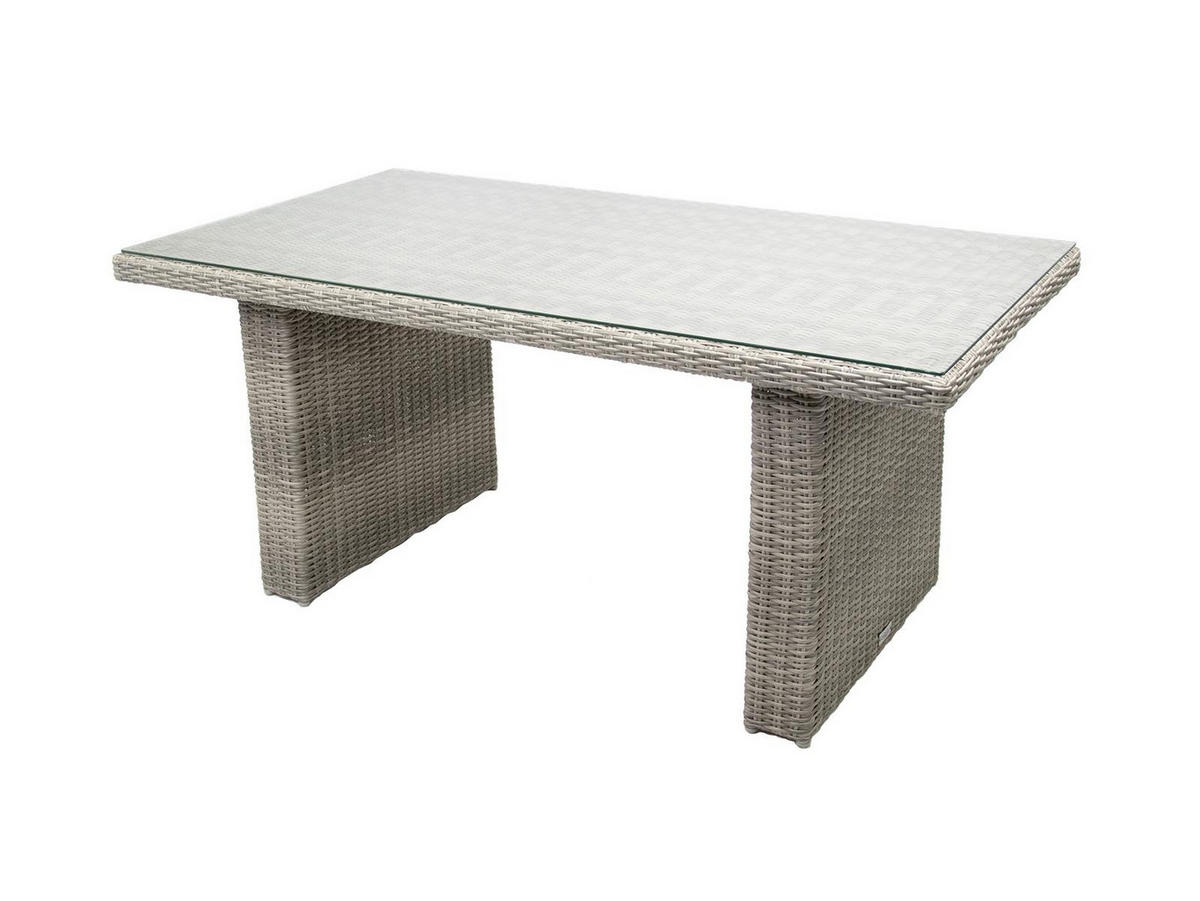 DININGLOUNGE-SET Asti Grau Polyrattan für 7 Personen - Grau, Naturmaterialien - bellavista - Home & Garden
