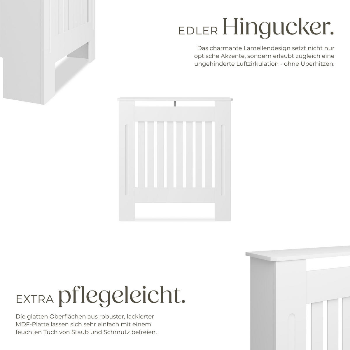 HEIZKÖRPERABDECKUNG Vila,optimale Luftzirkulation,weiß - Weiß, Holz (19/78/82cm) - tectake