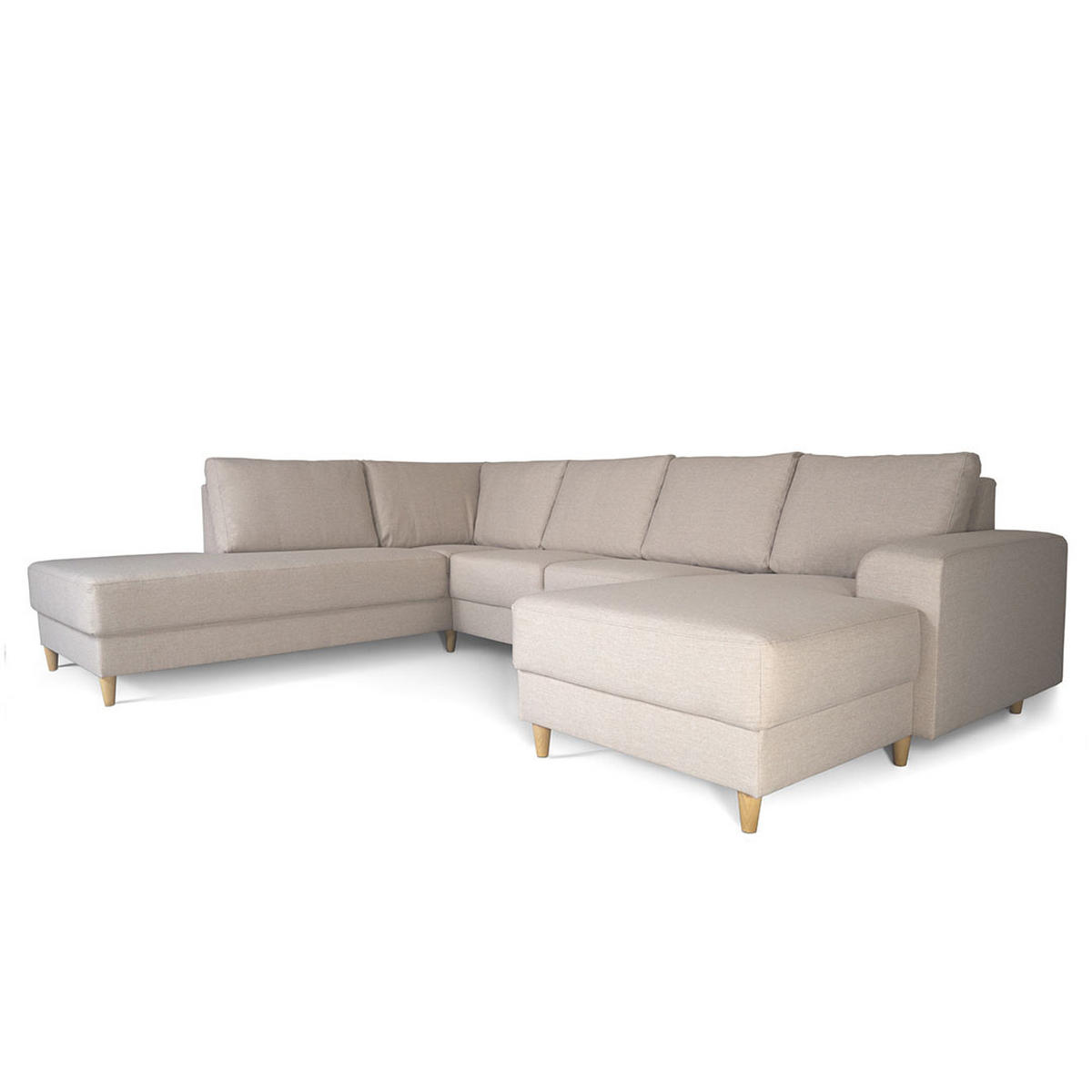 WOHNLANDSCHAFT hell beige - Beige, Textil (288/82/225cm) - ebuy24