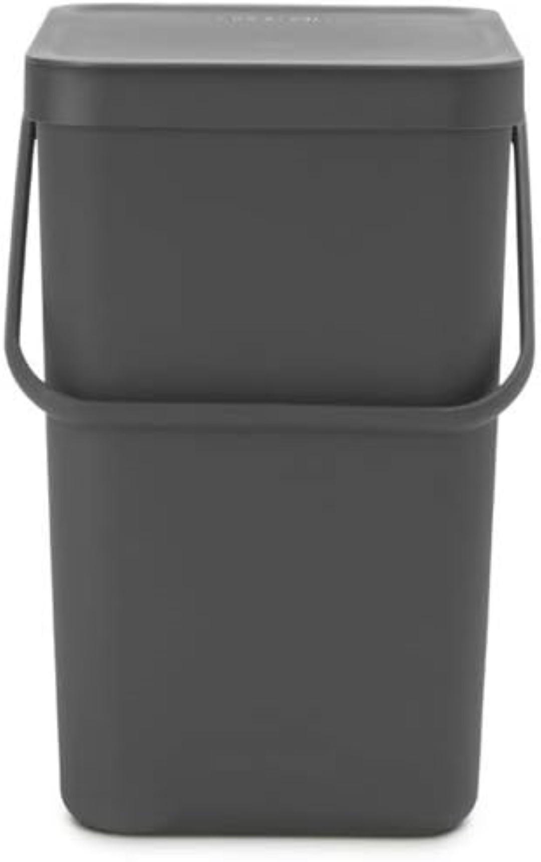 MÜLLEIMER Mit Stay Open Deckel 25 Liter 40 x 26,8 x 34,5 cm Kunststoff Dunkelgrau - Grau, Kunststoff (26.8/40/34.5cm) - PROREGAL