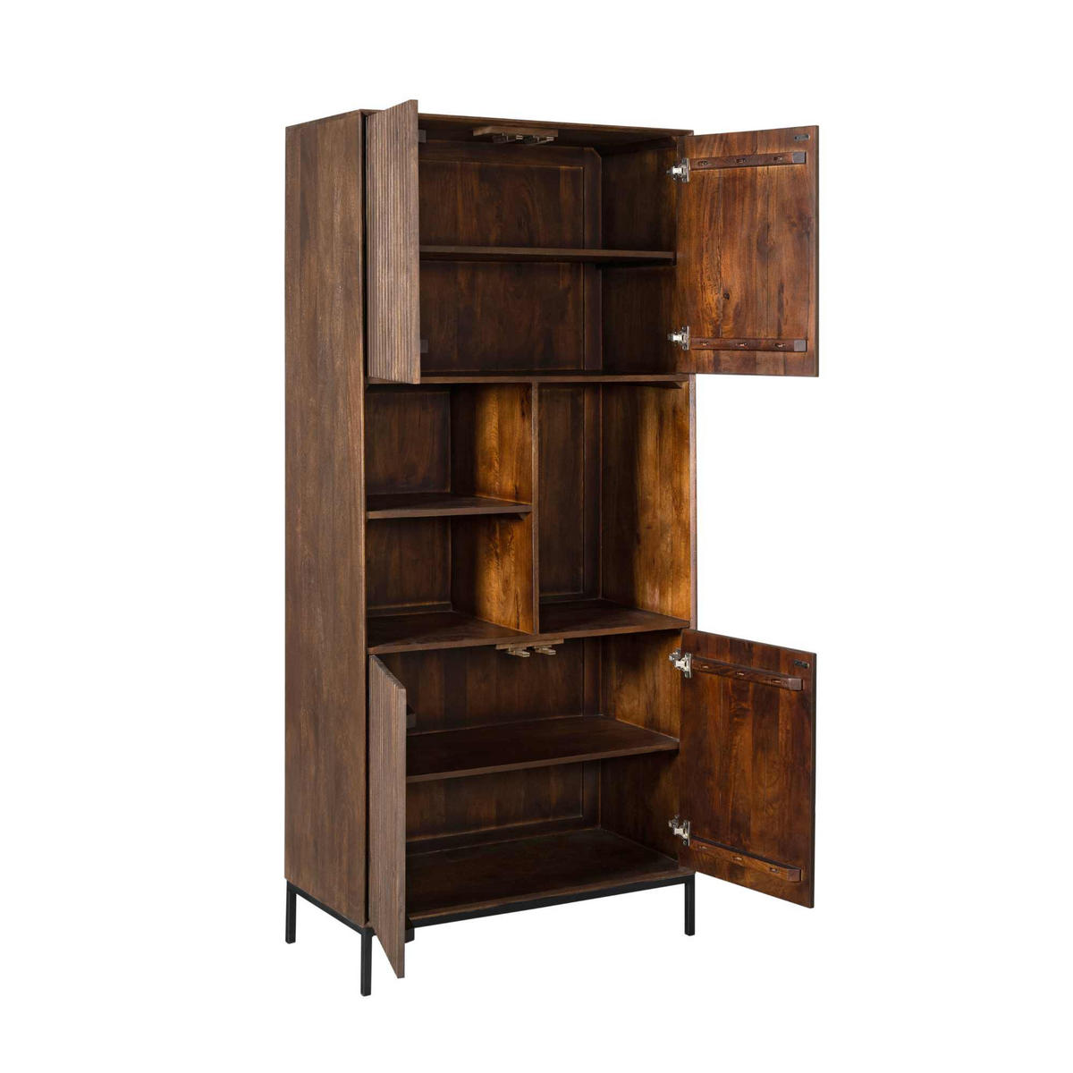 REGAL Madison Braun 45/90/200 cm - Dunkelbraun, Holz (90/200/45cm) - Starfurn