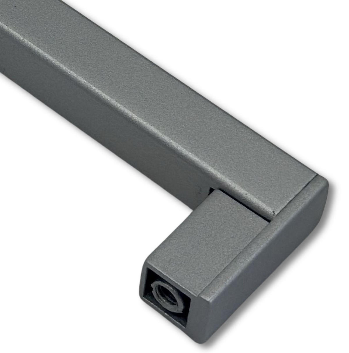 MÖBELGRIFF BA 160mm Chrom matt eckig Silber schlicht modern mit 2 Schrauben - Silberfarben, Metall (1.1/3/17.4cm) - Livingpoint24
