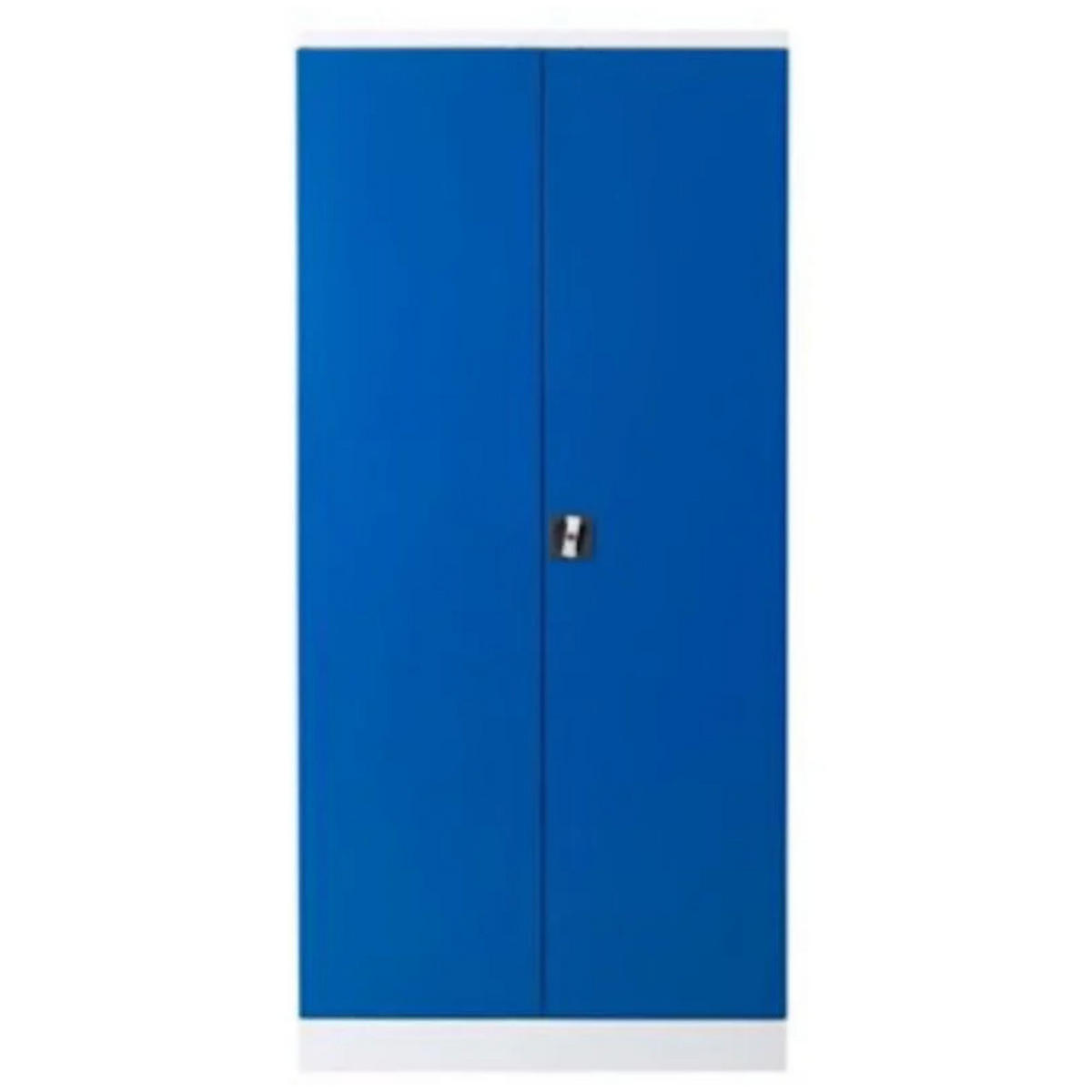 STAHLSCHRANK Bee mit 4 lackierten Fachböden 195x92x50 cm Korpusfarbe Verkehrsweiß Frontfarbe Enzianblau - Blau, Metall (92/195/50cm)