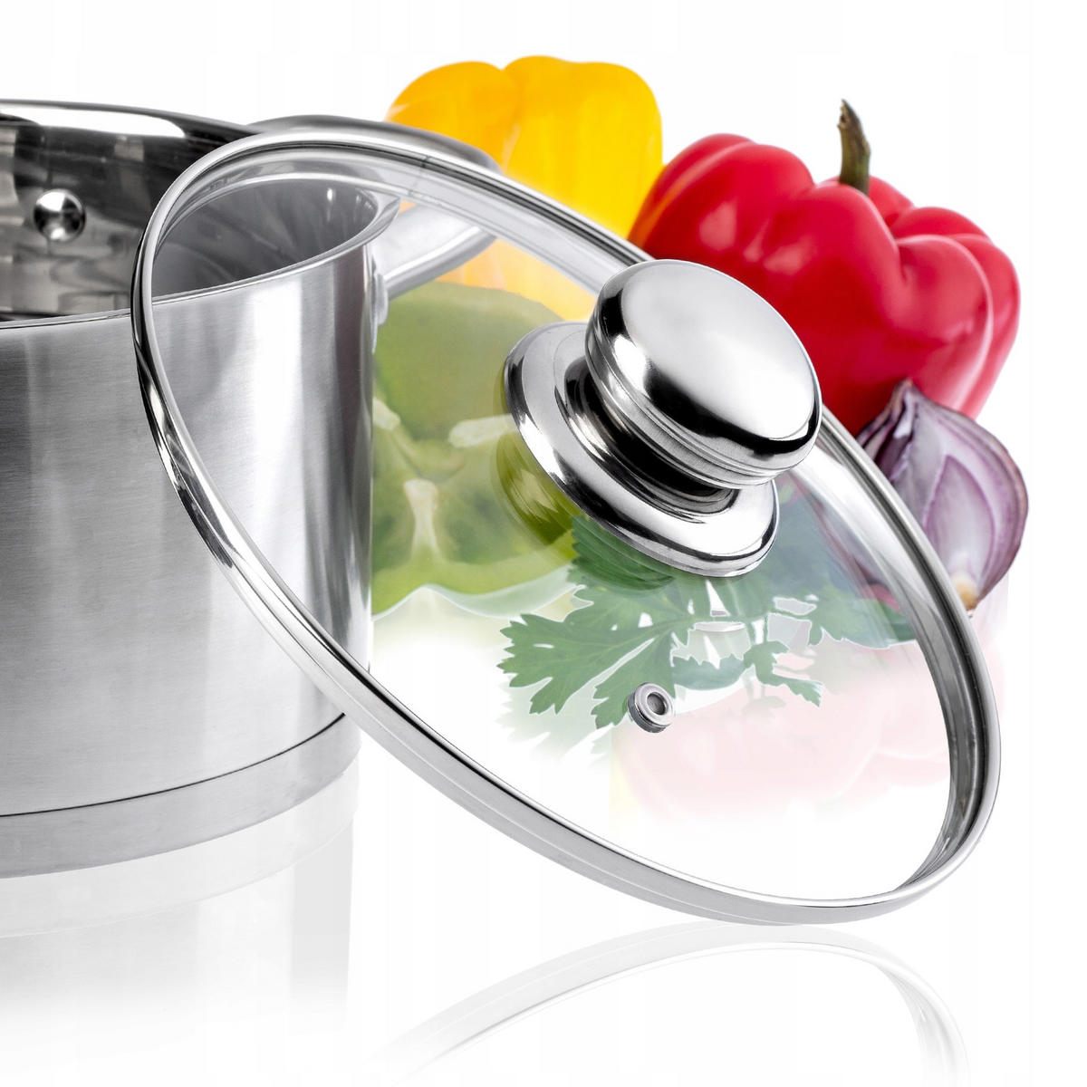 DECKEL mit Metallgriff, 18 cm - Transparent, Glas (18cm) - KADAX