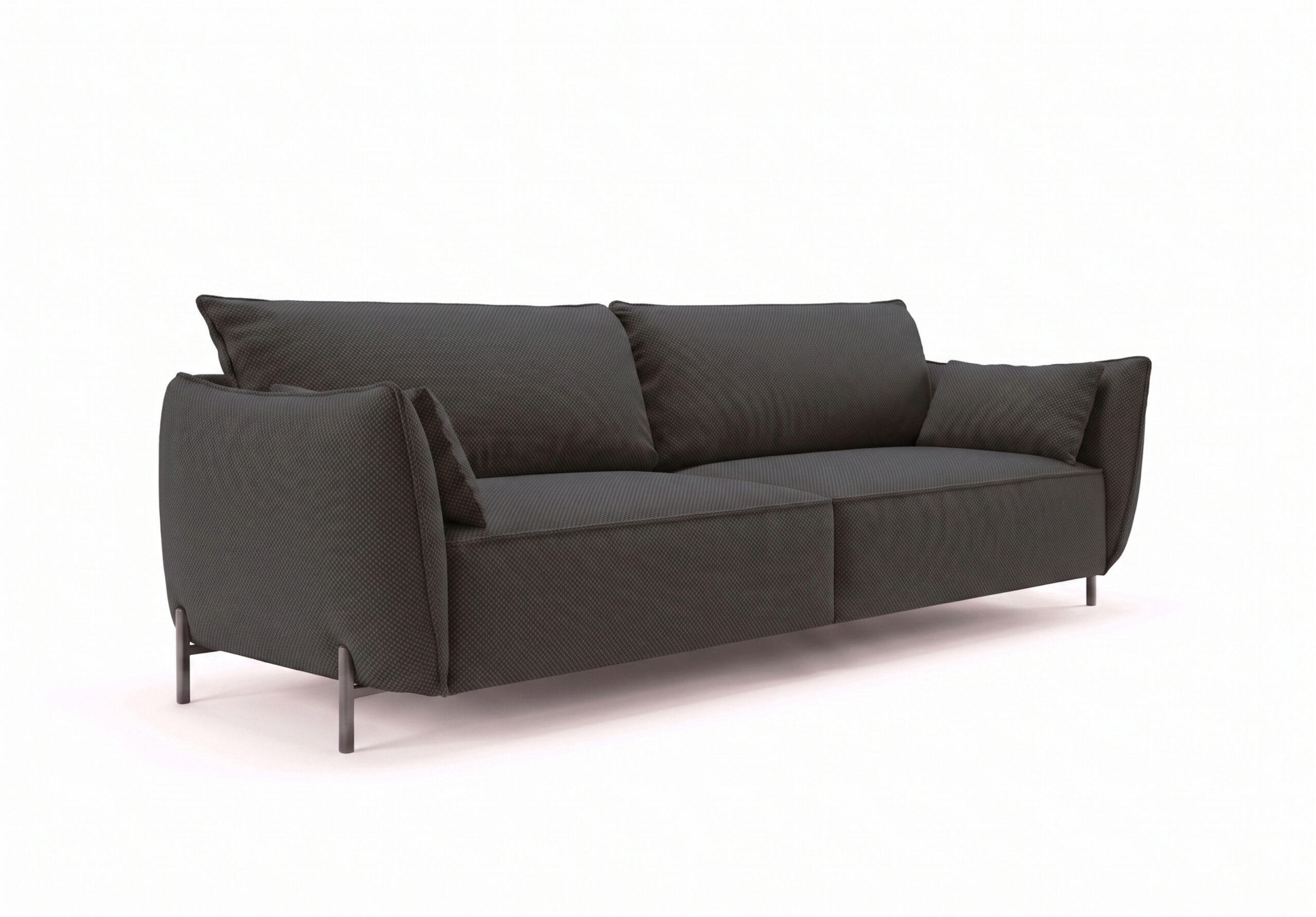 SOFA 3-Sitzer für Terrasse und Garten, Stoff Sunlight, Graphit, SUNMEE - Dunkelgrau, Holz (188/90/95cm) - Kaiser Möbel