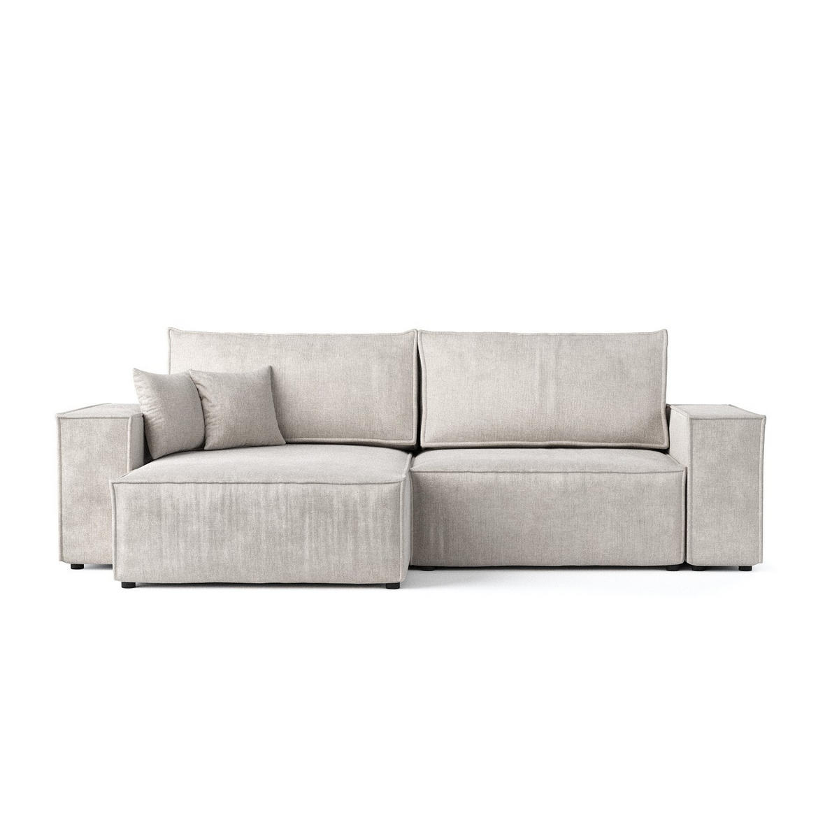 ROHOVÁ SEDAČKA CAVO, textil, Světle béžová - černá/béžová, dřevo/kompozitní dřevo (255/148cm) - AltaBeds