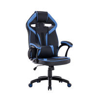 GAMING‑DREHSTUHL ERGONOMISCH BLAU – KOMFORT UND STIL FÜR SPIELER UND BÜRONUTZER - Blau/Schwarz, Kunststoff/Textil (65/130/65cm)