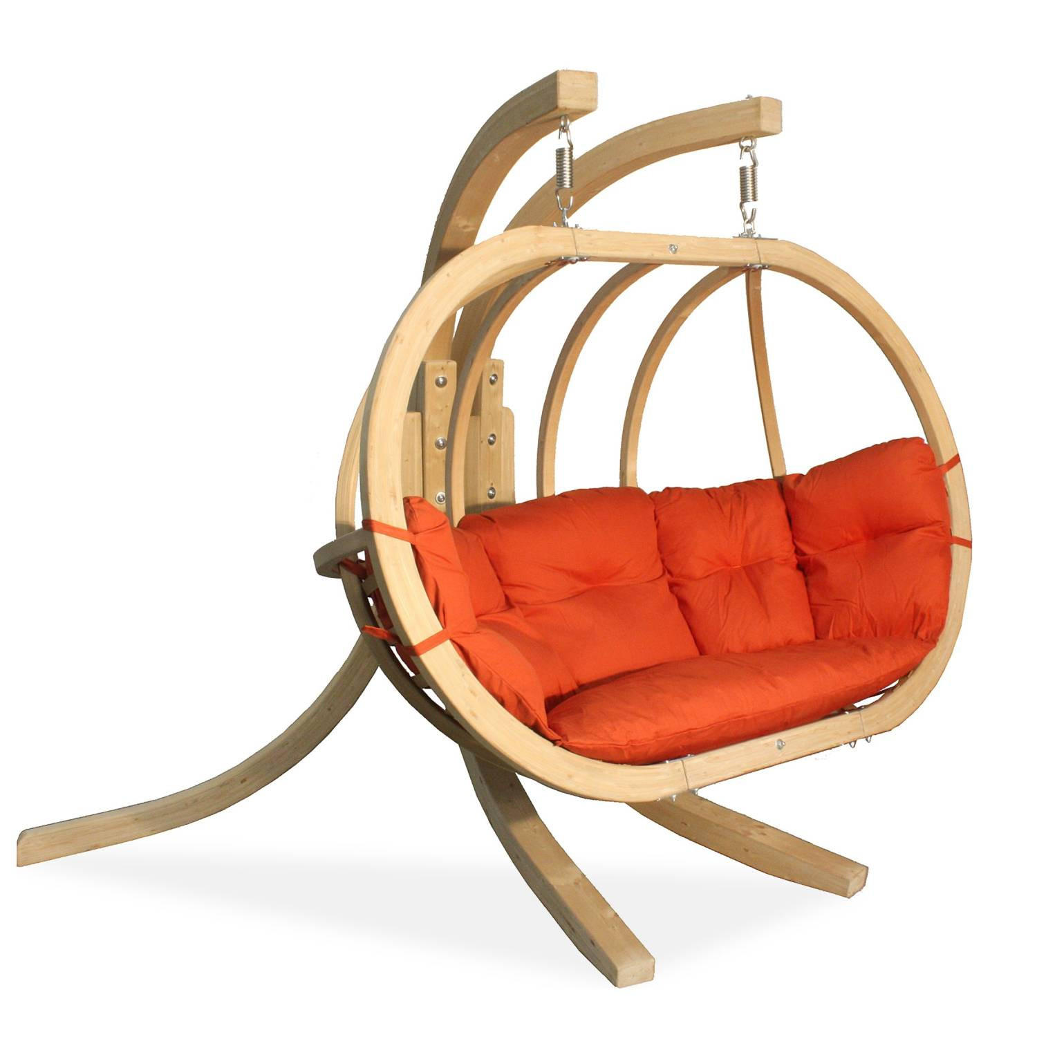 HÄNGESESSEL mit Gestell CALLISTO ,Rot - Rot, Holz/Textil (240/183/137cm) - KONSIMO®