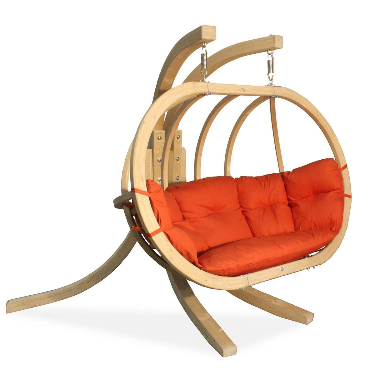HÄNGESESSEL mit Gestell CALLISTO ,Rot - Rot, Holz/Textil (240/183/137cm) - KONSIMO®