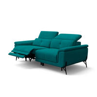 SOFA RELAX AVENA 3-Sitzer, dunkelgrüner Veloursstoff - Dunkelgrün/Schwarz, Holz/Textil (204/80/108cm) - Wozimo