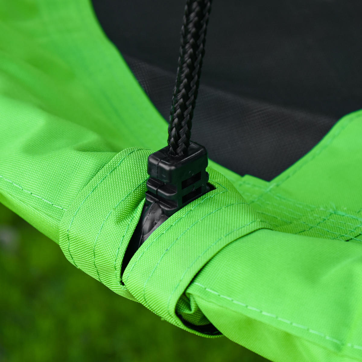 NESTSCHAUKEL Ø110 cm, Hängeschaukel bis 100 kg, verstellbar Kinderschaukel, Grün - Schwarz/Grün, Kunststoff/Metall (110/110cm) - Outsunny