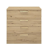 KOMMODE 4 Schubladen Cyrus - Französische Herstellung - 81/45/81 cm - Nussbaumfarben, Holzwerkstoff (45/81/81cm) - Calicosy