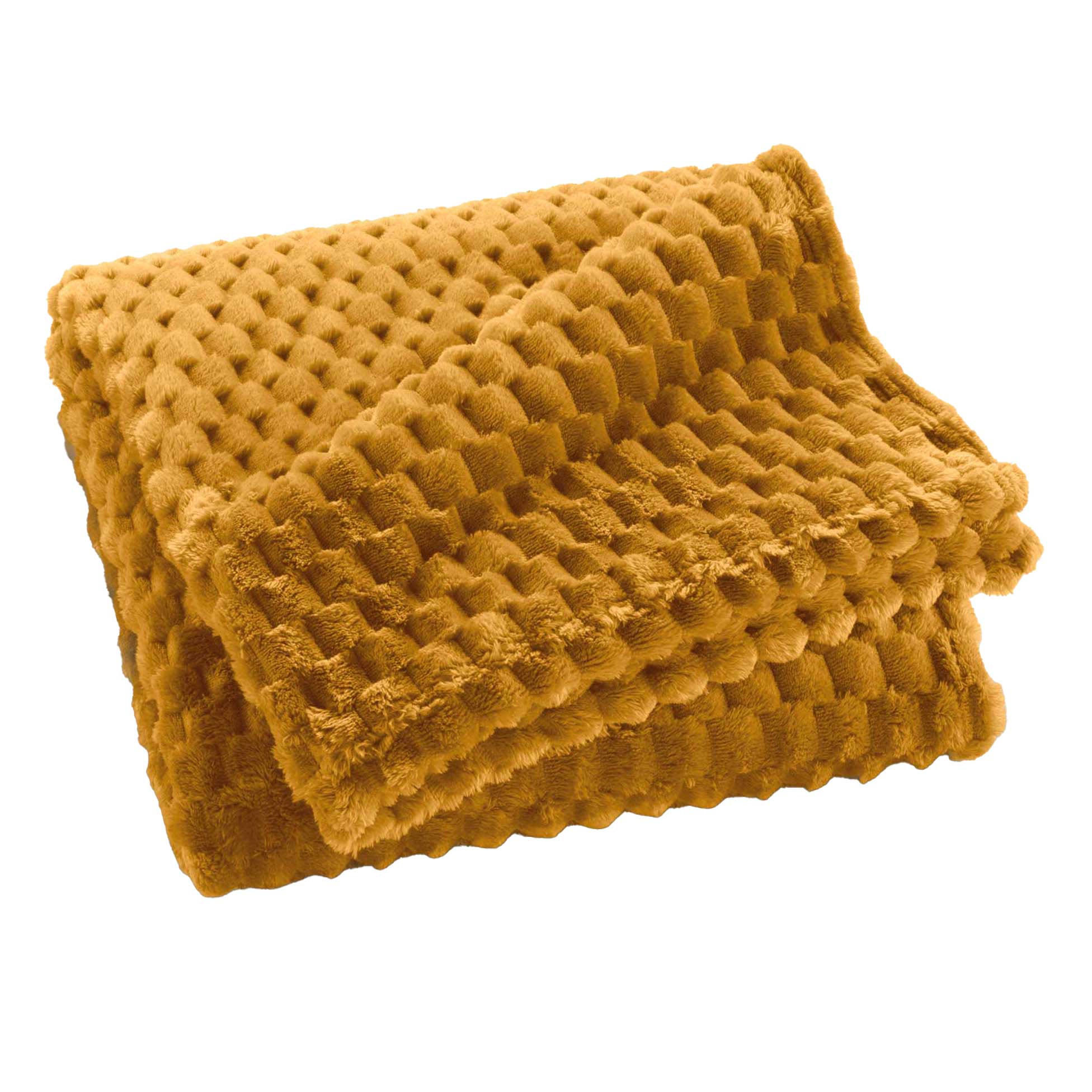 TAGESDECKE aus Flanell Frosty 150/125/0,5 cm - Gelb, Textil (125/150cm) - Douceur d´intérieur