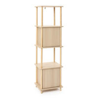 SCHMALES Standregal mit 4 Ablagen und Stauraum, Bücherregal - Alteiche, Holz (35/148/40cm)